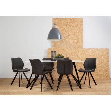 Weston Marble Dining Table With 6 Chairs Set