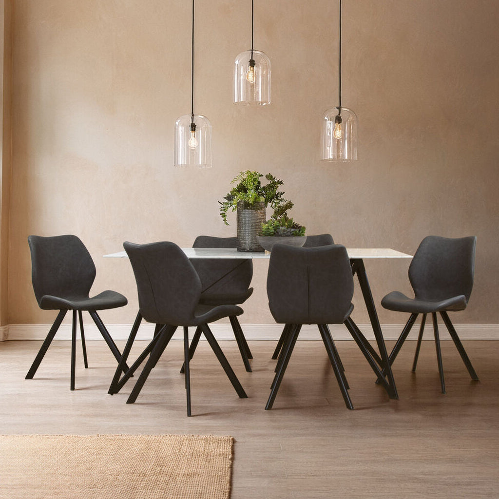 Weston Marble Dining Table With 6 Chairs Set