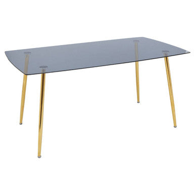 Smoked Glass Top & Slanted Legs Coffee Table With 6 Chairs Set, Wimslow