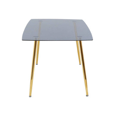 Smoked Glass Top & Slanted Legs Coffee Table With 6 Chairs Set, Wimslow