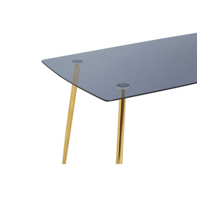 Smoked Glass Top & Slanted Legs Coffee Table With 6 Chairs Set, Wimslow