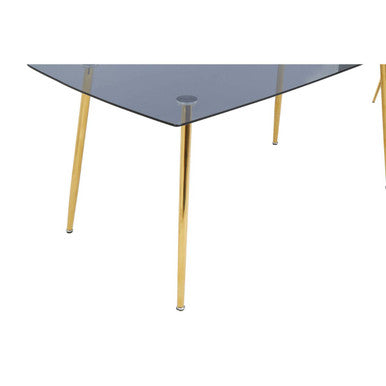Smoked Glass Top & Slanted Legs Coffee Table With 6 Chairs Set, Wimslow