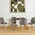 Smoked Glass Top & Slanted Legs Coffee Table With 6 Chairs Set, Wimslow