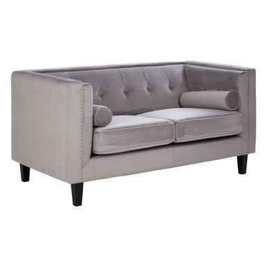 2 Seat Grey Velvet Sofa, Felisa
