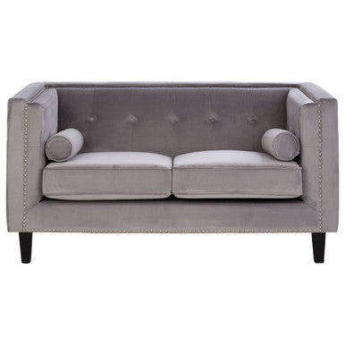 2 Seat Grey Velvet Sofa, Felisa