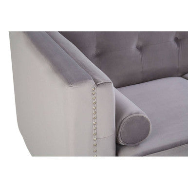 2 Seat Grey Velvet Sofa, Felisa