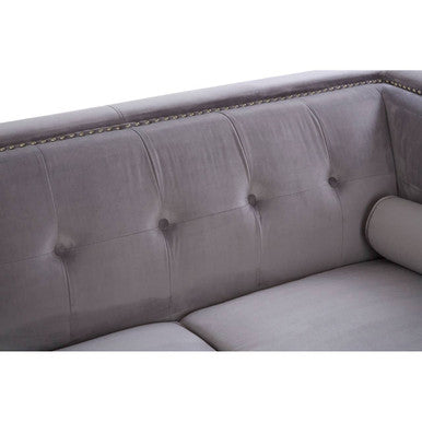 2 Seat Grey Velvet Sofa, Felisa