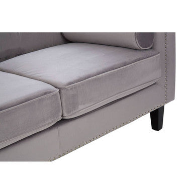 2 Seat Grey Velvet Sofa, Felisa