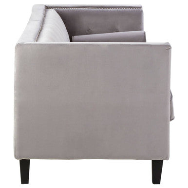 3 Seat Grey Velvet Sofa, Felisa