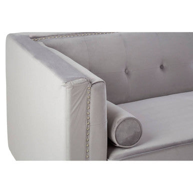 3 Seat Grey Velvet Sofa, Felisa