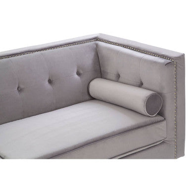 3 Seat Grey Velvet Sofa, Felisa