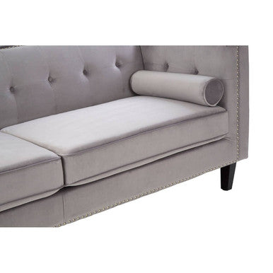 3 Seat Grey Velvet Sofa, Felisa