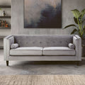 3 Seat Grey Velvet Sofa, Felisa
