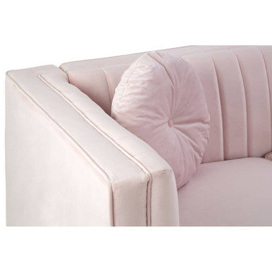 2 Seat Pink Velvet Sofa, Farah