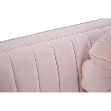 2 Seat Pink Velvet Sofa, Farah