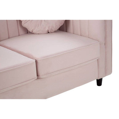 2 Seat Pink Velvet Sofa, Farah