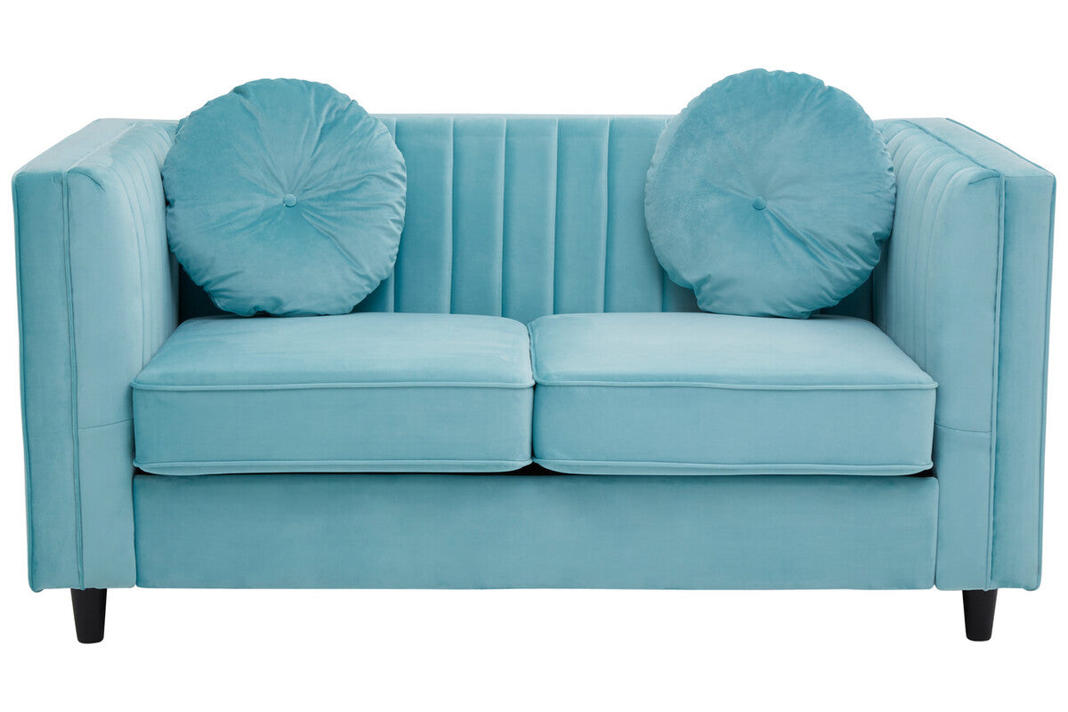 2 Seat Green Velvet Sofa, Farah