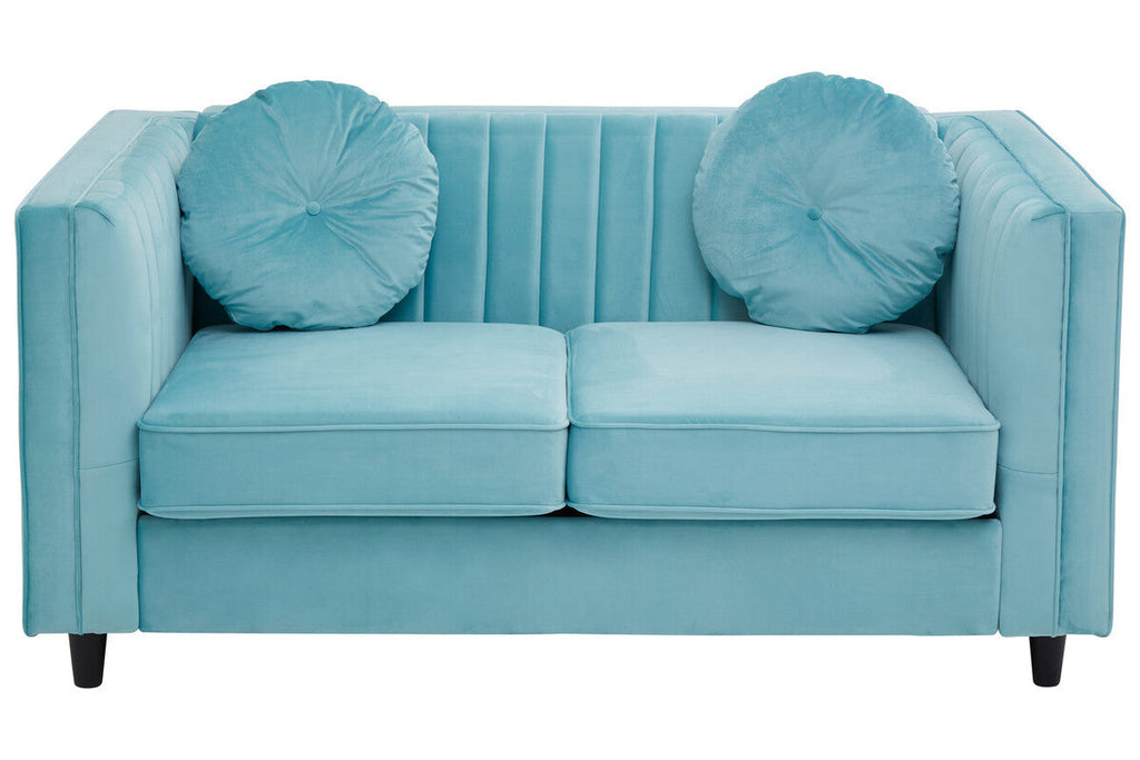 2 Seat Green Velvet Sofa, Farah