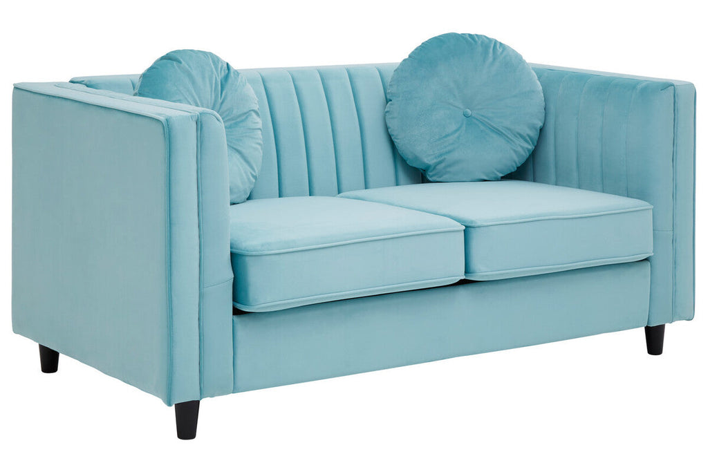 2 Seat Green Velvet Sofa, Farah