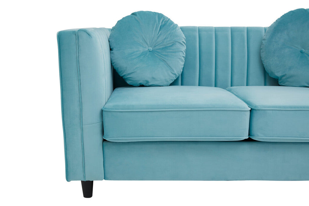 2 Seat Green Velvet Sofa, Farah