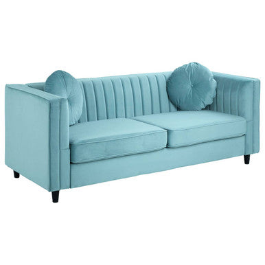 3 Seat Pastel Green Velvet Sofa, Farah