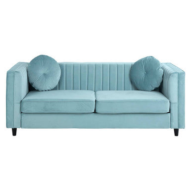 3 Seat Pastel Green Velvet Sofa, Farah
