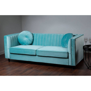 3 Seat Pastel Green Velvet Sofa, Farah