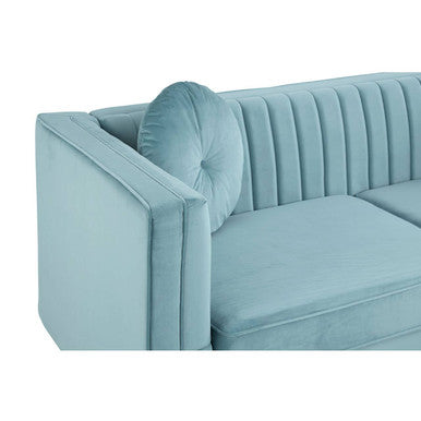3 Seat Pastel Green Velvet Sofa, Farah