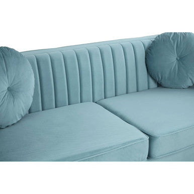 3 Seat Pastel Green Velvet Sofa, Farah