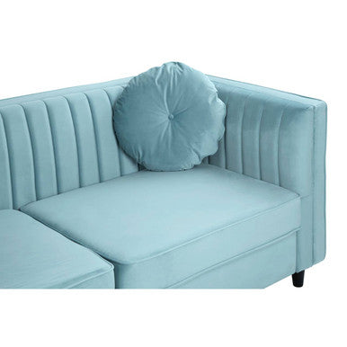 3 Seat Pastel Green Velvet Sofa, Farah