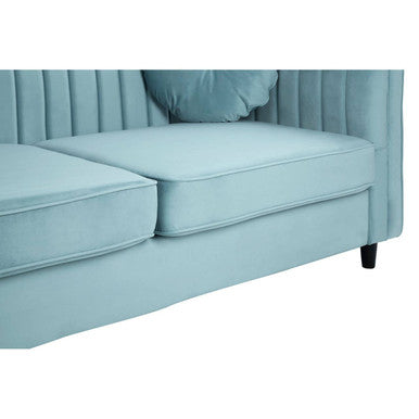 3 Seat Pastel Green Velvet Sofa, Farah