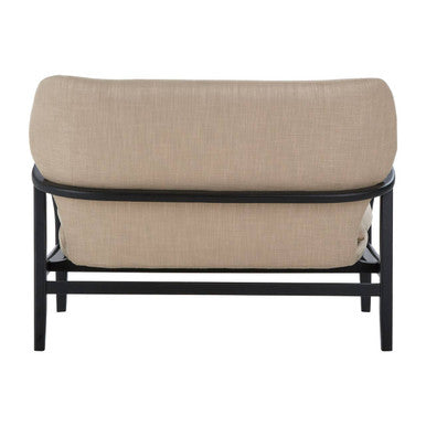 2 Seat Beige Sofa With Black Wood Frame, Stockholm