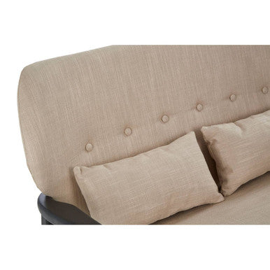 2 Seat Beige Sofa With Black Wood Frame, Stockholm