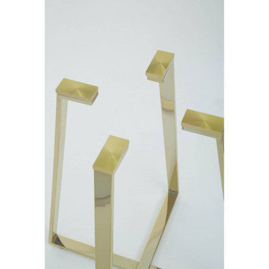 Clear Glass Top & Gold Square Steel Dining Table, Metropolitan