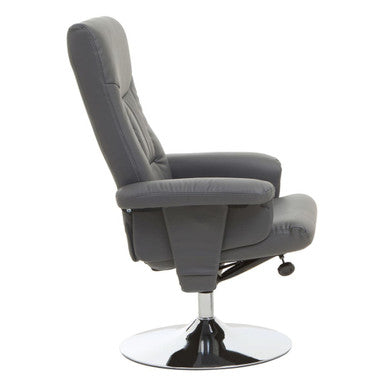 Denton Grey Leather Reclining Chair