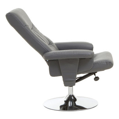 Denton Grey Leather Reclining Chair
