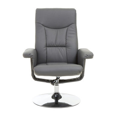 Denton Grey Leather Reclining Chair