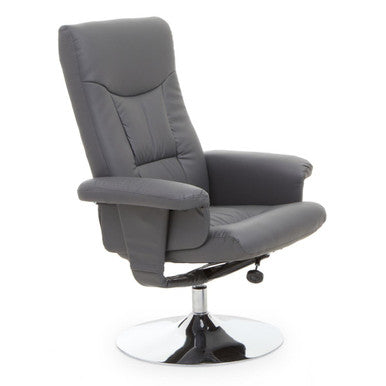 Denton Grey Leather Reclining Chair