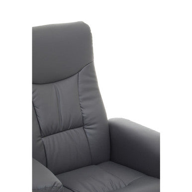 Denton Grey Leather Reclining Chair