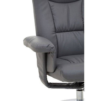 Denton Grey Leather Reclining Chair