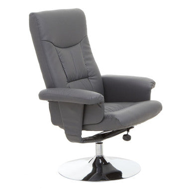 Denton Grey Leather Reclining Chair