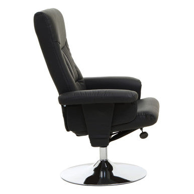 Denton Black Leather Reclining Chair