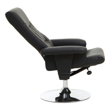 Denton Black Leather Reclining Chair