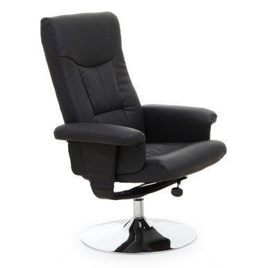 Denton Black Leather Reclining Chair