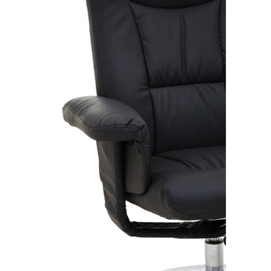 Denton Black Leather Reclining Chair