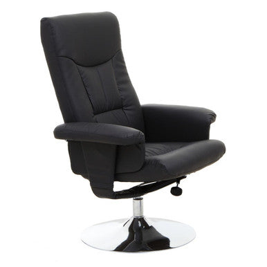 Denton Black Leather Reclining Chair