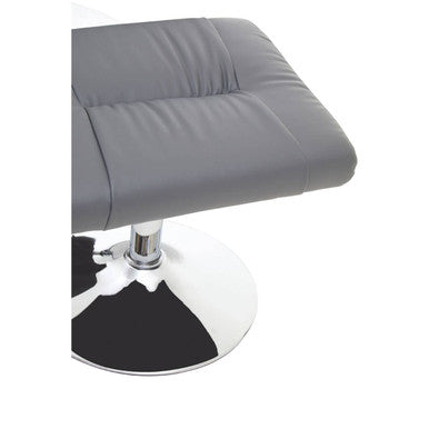 Denton Grey Leather Reclining Chair & Footstool