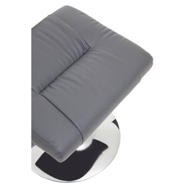 Denton Grey Leather Reclining Chair & Footstool