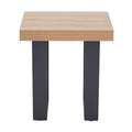 Natural Wood Side Table With Black Metal U Shaped Base, Oakton