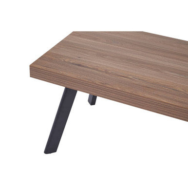 Natural Wood Top Coffee Table With Black Metal Splayed Legs, Oakwill